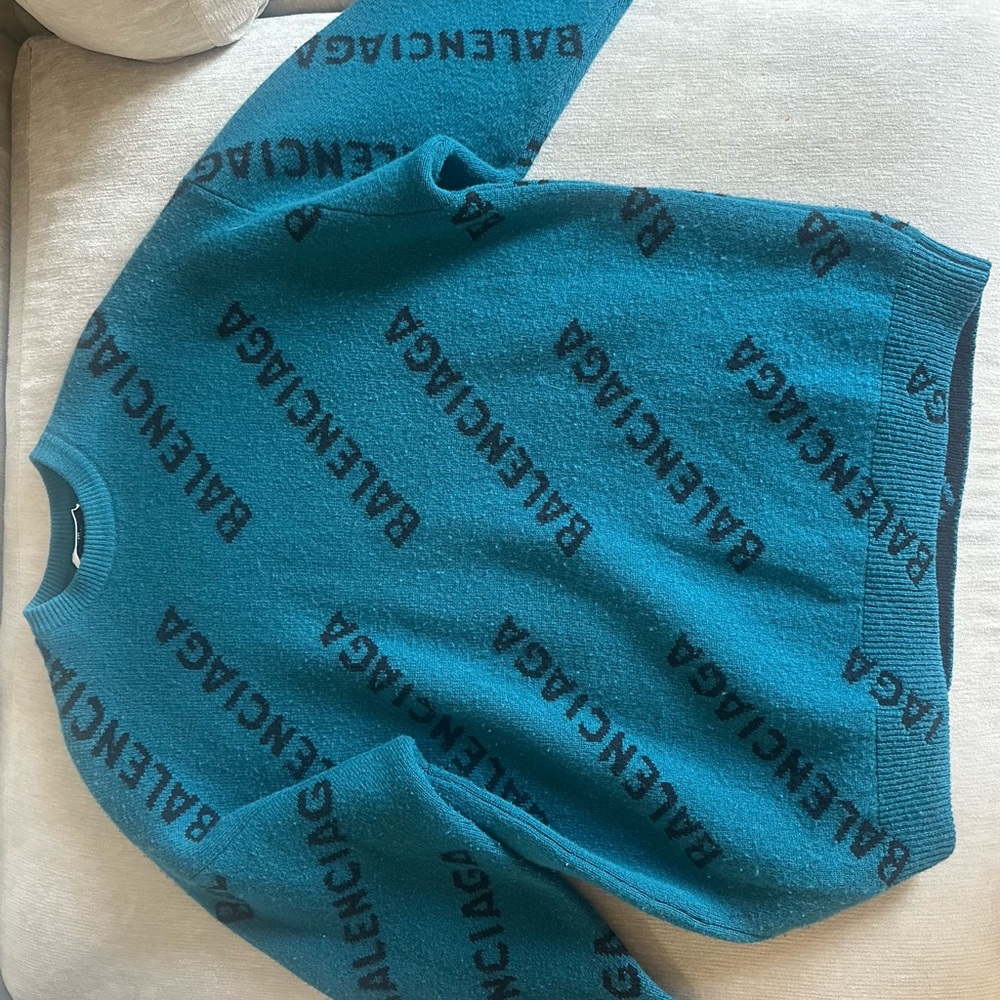 Balenciaga all over logo knit sweater